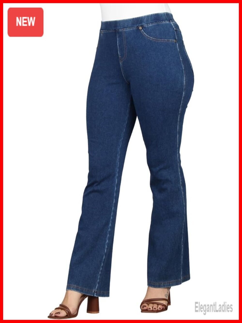 Women's Flare Jean Jeggings, Stretchable Cotton Blend, 4-Way Stretch, Elastic